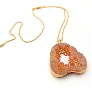 Adjustable Gold Chain Geode Necklace